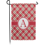 Red & Tan Plaid Garden Flag (Personalized)