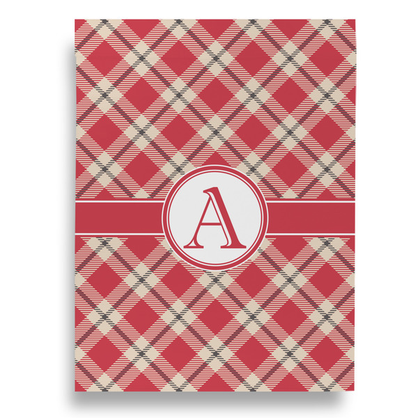 Red & Tan Plaid Garden Flags - Large - Double Sided - BACK