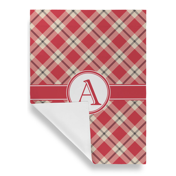 Red & Tan Plaid Garden Flags - Large - Single Sided - FRONT FOLDED