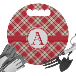 Red & Tan Plaid Gardening Knee Cushion (Personalized)