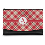 Red & Tan Plaid Genuine Leather Women's Wallet - Small (Personalized)