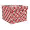 Red & Tan Plaid Gift Boxes with Lid - Canvas Wrapped - Large - Front/Main