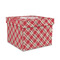 Red & Tan Plaid Gift Boxes with Lid - Canvas Wrapped - Medium - Front/Main