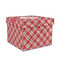 Red & Tan Plaid Gift Box with Lid - Canvas Wrapped - Medium (Personalized)