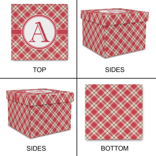 Red & Tan Plaid Gift Boxes with Lid - Canvas Wrapped - XX-Large - Approval
