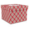 Red & Tan Plaid Gift Box with Lid - Canvas Wrapped - XX-Large (Personalized)
