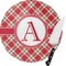 Red & Tan Plaid Glass Cutting Board (Personalized)