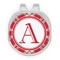 Red & Tan Plaid Golf Ball Marker - Hat Clip - Silver