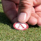 Red & Tan Plaid Golf Ball Marker - Hand