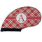 Red & Tan Plaid Golf Club Covers - FRONT