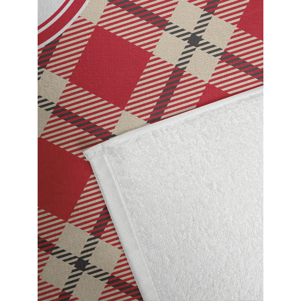 Red & Tan Plaid Golf Towel - Detail