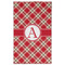 Red & Tan Plaid Golf Towel - Poly-Cotton Blend - Large w/ Initial