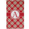 Red & Tan Plaid Golf Towel - Poly-Cotton Blend - Small w/ Initial