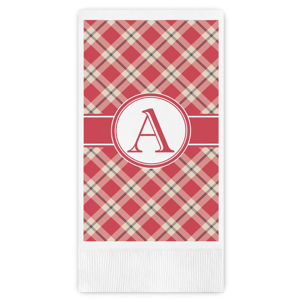 Custom Red & Tan Plaid Guest Towels - Full Color (Personalized)