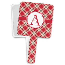 Red & Tan Plaid Hand Mirror (Personalized)