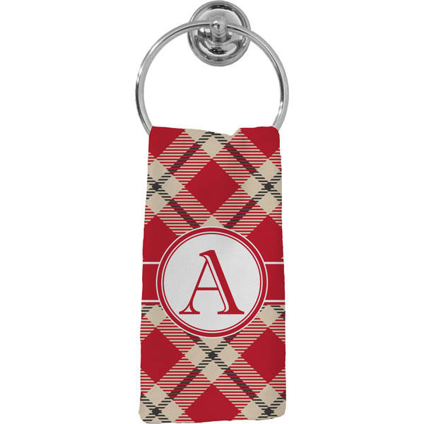 Custom Red & Tan Plaid Hand Towel - Full Print (Personalized)