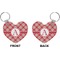 Red & Tan Plaid Heart Keychain (Front + Back)