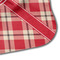 Red & Tan Plaid Hooded Baby Towel- Detail Corner