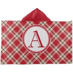 Red & Tan Plaid Kids Hooded Towel (Personalized)