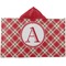 Red & Tan Plaid Kids Hooded Towel (Personalized)