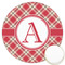 Red & Tan Plaid Icing Circle - Large - Front