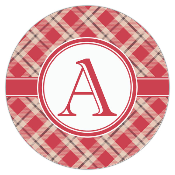 Red & Tan Plaid Icing Circle - XSmall - Single
