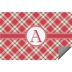 Red & Tan Plaid Indoor / Outdoor Rug - 2'x3' (Personalized)