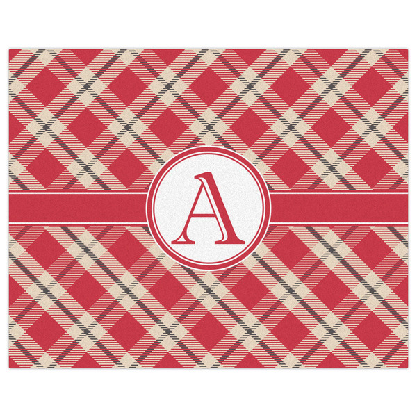 Red & Tan Plaid Indoor / Outdoor Rug - 8'x10' - Front Flat