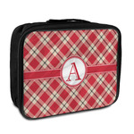 Red & Tan Plaid Insulated Lunch Bag (Personalized)