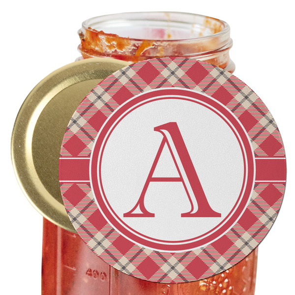 Custom Red & Tan Plaid Jar Opener (Personalized)