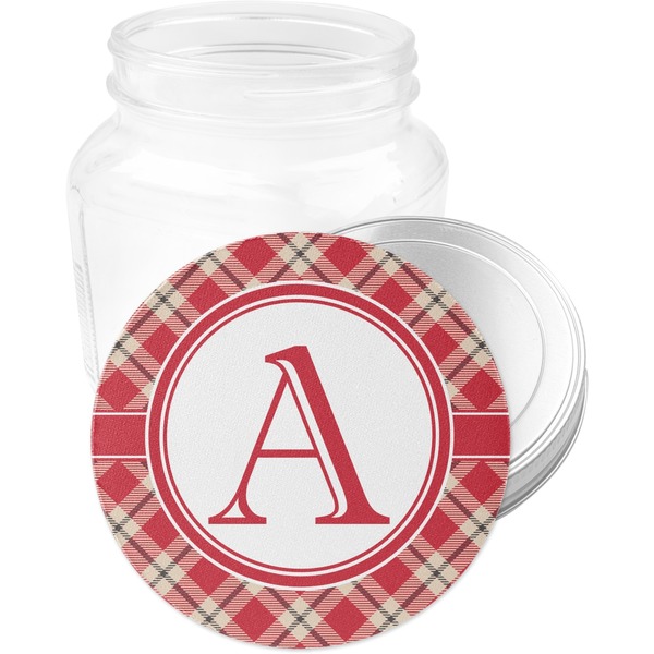 Red & Tan Plaid Jar Opener - Main