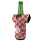 Red & Tan Plaid Jersey Bottle Cooler - ANGLE (on bottle)