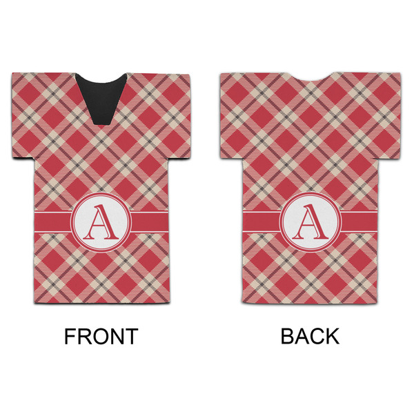 Red & Tan Plaid Jersey Bottle Cooler - APPROVAL