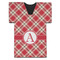 Red & Tan Plaid Jersey Bottle Cooler (Personalized)