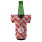 Red & Tan Plaid Jersey Bottle Cooler - FRONT (on bottle)