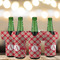 Red & Tan Plaid Jersey Bottle Cooler - Set of 4 - LIFESTYLE