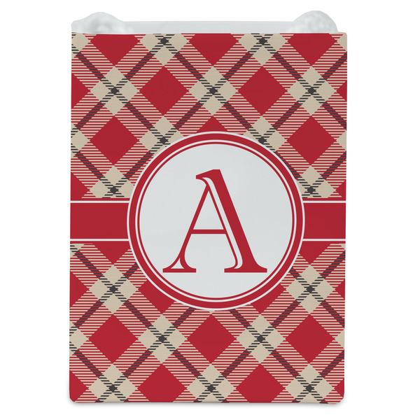Red & Tan Plaid Jewelry Gift Bag - Gloss - Front