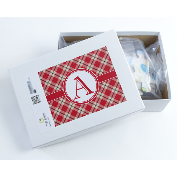 Red & Tan Plaid Jigsaw Puzzle 30 Piece - Box