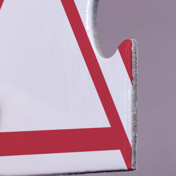 Red & Tan Plaid Jigsaw Puzzle 30 Piece  - Close Up