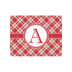Red & Tan Plaid Jigsaw Puzzles (Personalized)