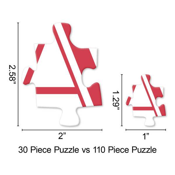 Red & Tan Plaid Jigsaw Puzzle - Piece Comparison