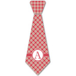 Red & Tan Plaid Iron On Tie - 4 Sizes w/ Initial