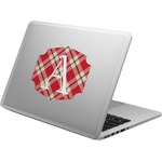 Red & Tan Plaid Laptop Decal (Personalized)