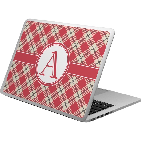 Custom Red & Tan Plaid Laptop Skin - Custom Sized (Personalized)