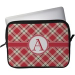 Red & Tan Plaid Laptop Sleeve / Case - 13" (Personalized)