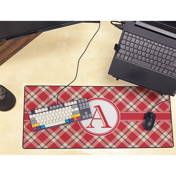 Red & Tan Plaid Large Gaming Mats - LIFESTYLE