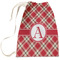 Red & Tan Plaid Large Laundry Bag - Front View