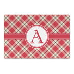 Red & Tan Plaid Large Rectangle Car Magnet (Personalized)