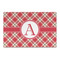 Red & Tan Plaid Large Rectangle Car Magnet (Personalized)