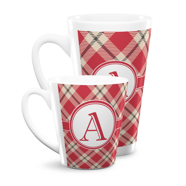 Red & Tan Plaid Latte Mugs Main